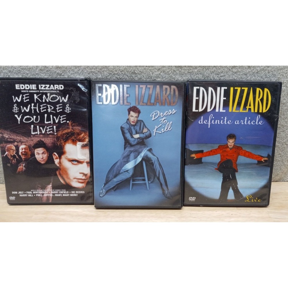 Eddie Izzard DVD collection Dress to Kill definite article We know where U live!